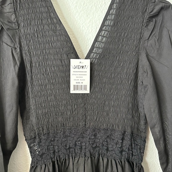HOUSE OF WIDOW Black Long Sleeves Flowy Maxi Dress Medium BNWT - Picture 2 of 9